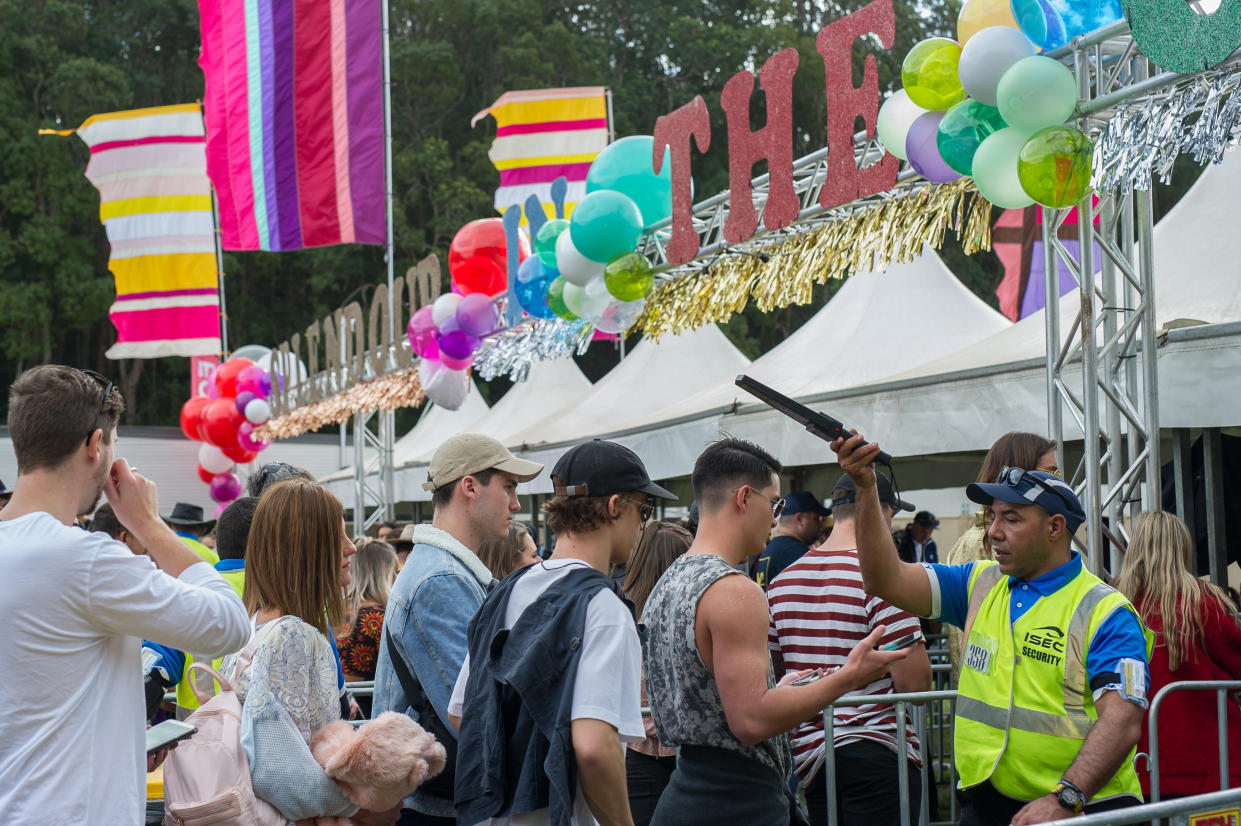 Festival-goers at Splendour in the Grass will be getting much more than a bag check. [Photo: Getty]