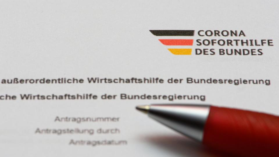 Ein Antrag auf Gewährung von Wirtschaftshilfe der Bundesregierung in der Corona-Krise.