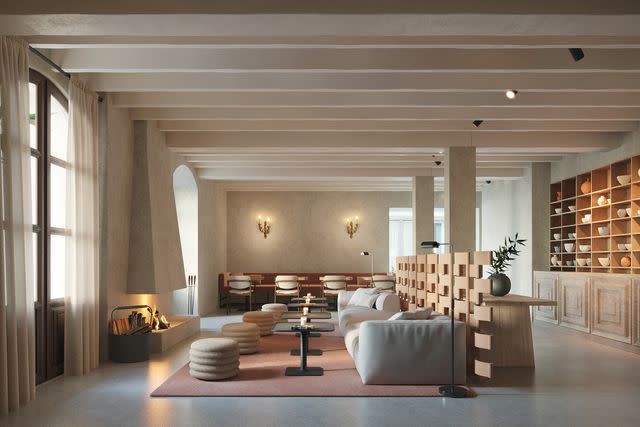 <p>Courtesy of The Lodge Mallorca</p> The lobby at the Lodge Mallorca.