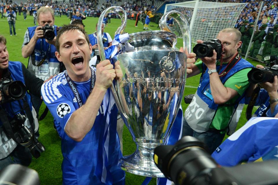 Finest hour: Lampard won the Champions League title as a player at the Allianz Arena in 2012 (AFP via Getty Images)