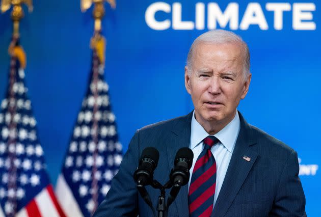 President Joe Biden delivers remarks on his Administration's actions to address the climate crisis in the South Court Auditorium of the White House in Washington, D.C., on Nov. 14, 2023. 