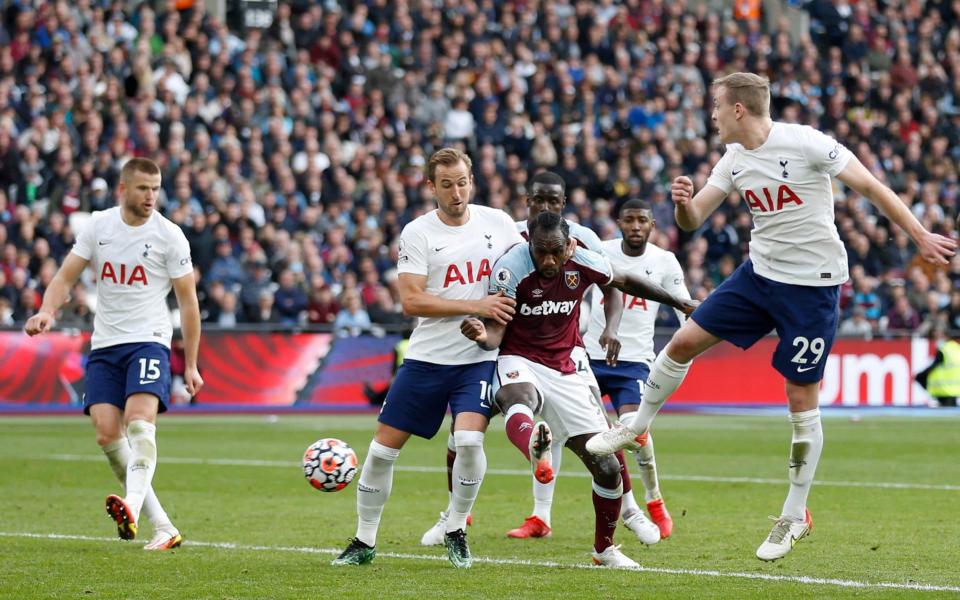 Michail Antonio tucks away the opener from a corner - AFP via Getty Images 