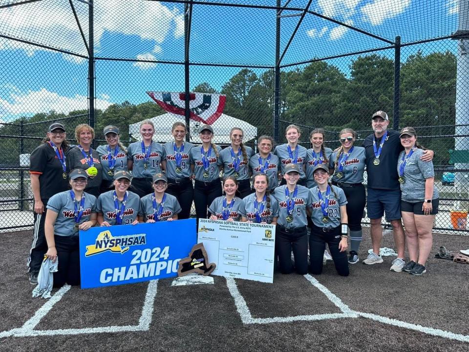 Wellsville's softball team won the NYSPHSAA Class B championship with a 7-1 win over Section II's Schuyerville Saturday in Bellport on Long Island. Makenna Dunbar and Natalie Adams each hit a home run to capture the program's first NYS title.