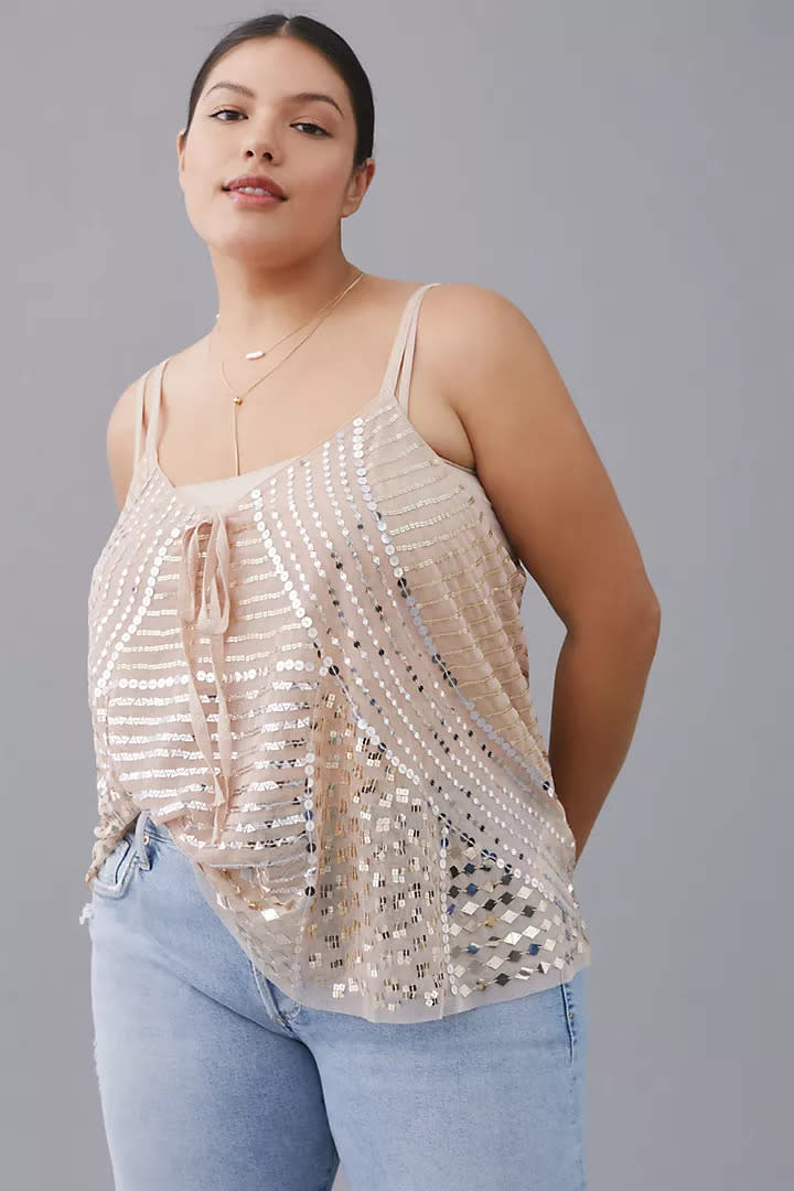 Sequin-Mesh Swing Tank. Image via Anthropologie.