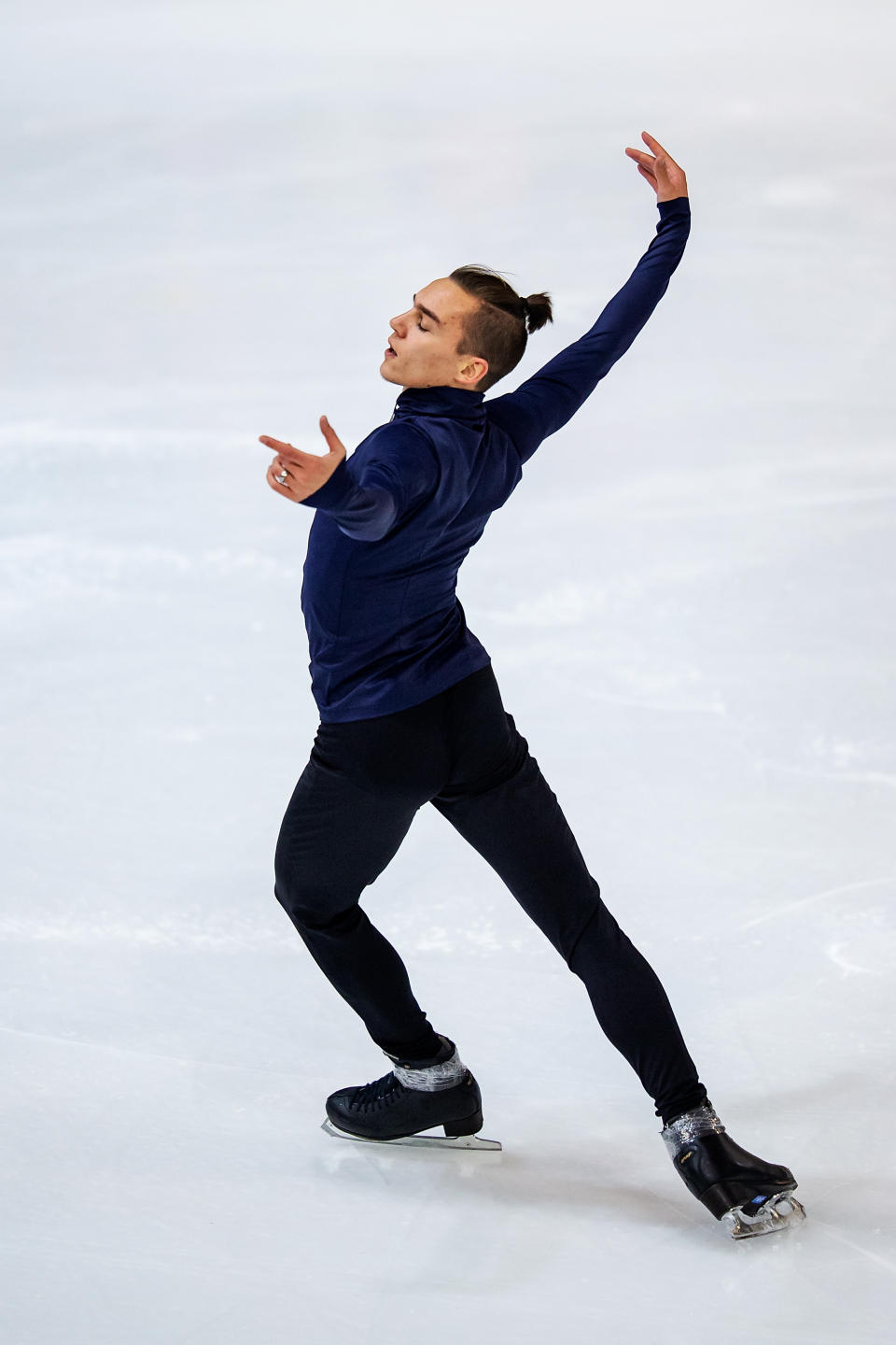 Anton Shulepov of Russia competes in the men's short program during day 1 of the ISU Grand Prix of Figure Skating Internationaux de France at Polesud Ice Skating Rink on Nov. 01, 2019 in Grenoble, France. | Joosep Martinson—Getty Images