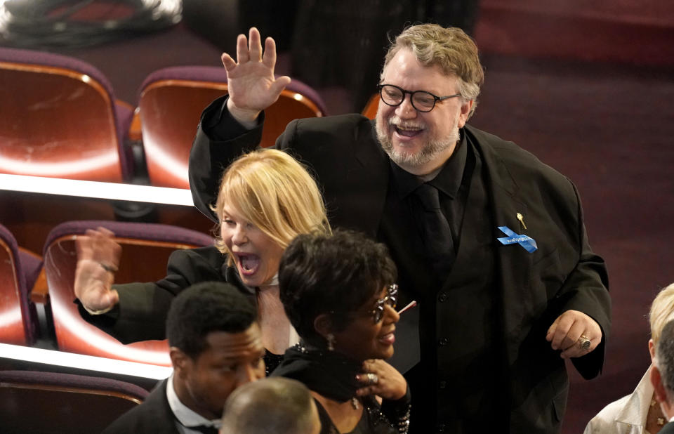 Guillermo del Toro at the Oscars on Sunday, March 12, 2023, at the Dolby Theatre in Los Angeles. (AP Photo/Chris Pizzello)