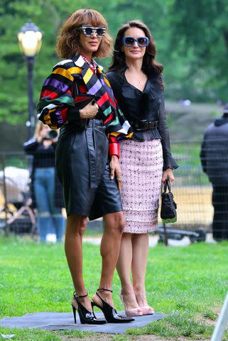 <p>Jose Perez/Bauer-Griffin/GC Images</p> Nicole Ari Parker and Kristin Davis on the set of 'And Just Like That' season 3