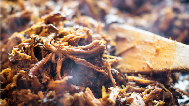 frying shredded beef