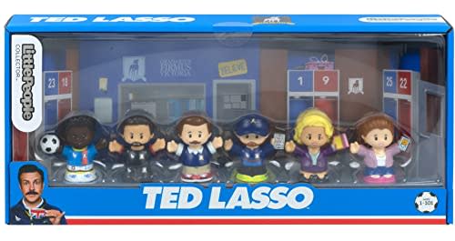 Fisher-Price Little People Collector Ted Lasso, 6-Piece Special Edition Figure Set in Gift Box for Fans