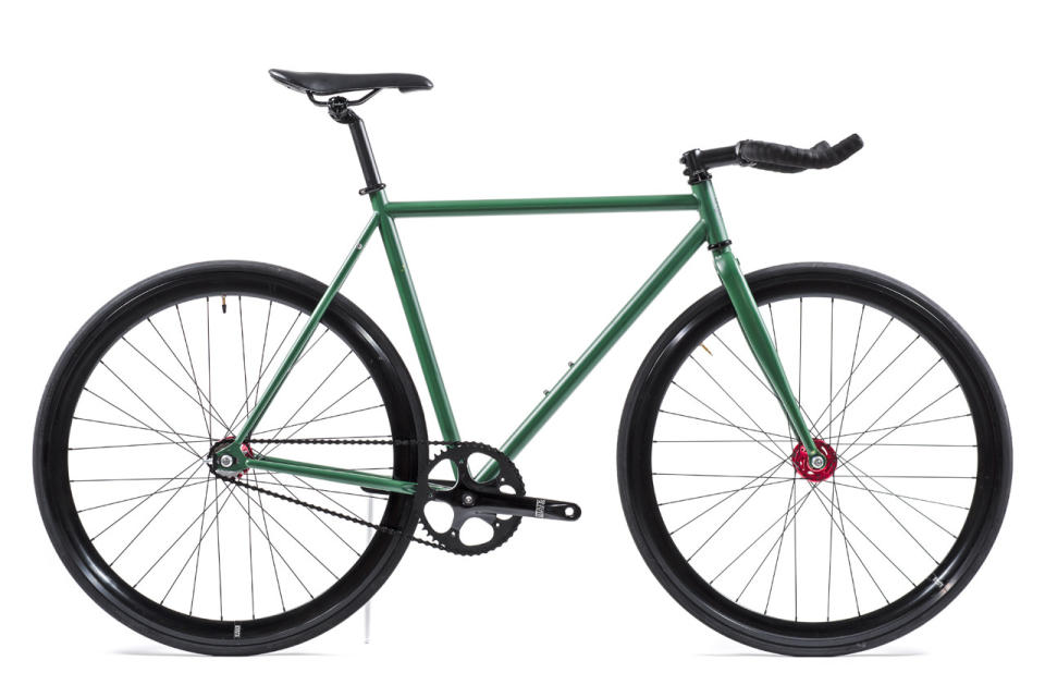 A tough fixed-gear bike in army green is great for exercise, getting around town, and family bike rides. State Bicycle Co. Brigadier Bicycle ($449)