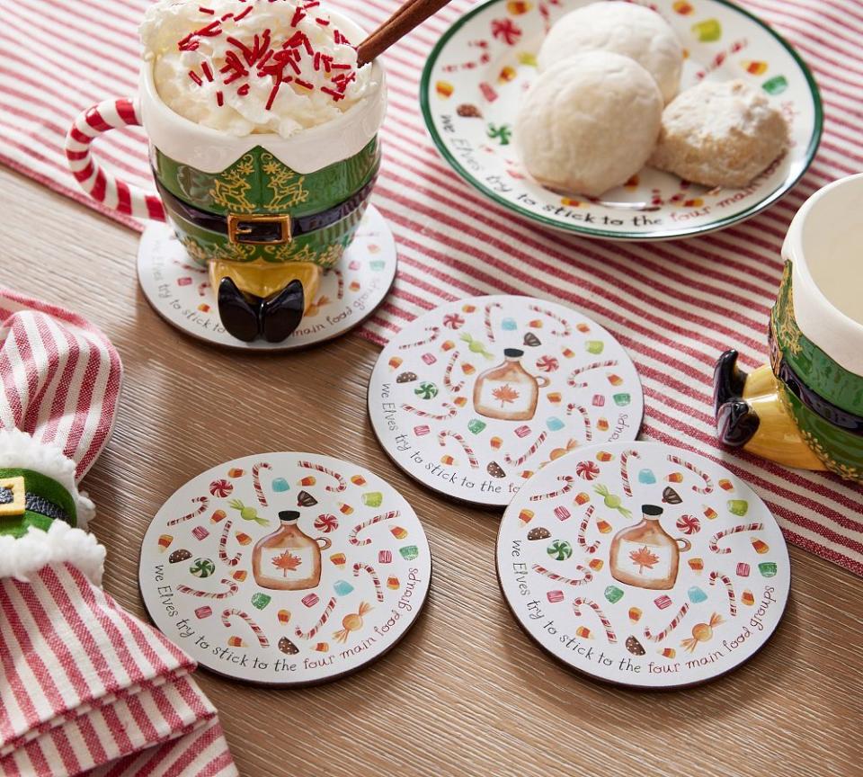 <p><a href="https://go.redirectingat.com?id=74968X1596630&url=https%3A%2F%2Fwww.potterybarn.com%2Fproducts%2Felf-cork-coasters%2F%3Fcm_src%3Drel&sref=https%3A%2F%2Fwww.thepioneerwoman.com%2Fjust-for-fun%2Fg45588797%2Fpottery-barn-elf-collection%2F" rel="nofollow noopener" target="_blank" data-ylk="slk:Shop Now;elm:context_link;itc:0;sec:content-canvas" class="link ">Shop Now</a></p><p>Elf Food Groups Cork Coasters</p><p>$15.00</p>