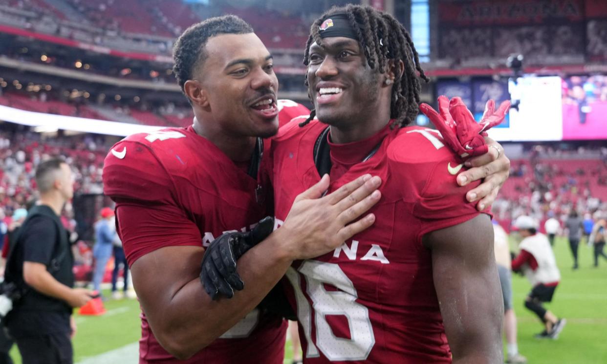 <span>Marvin Harrison Jr looked like a star in the making at the weekend. </span><span>Photograph: Joe Camporeale/USA Today Sports</span>