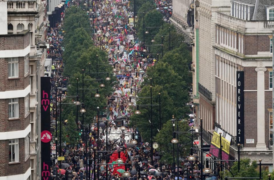 The group marches through London (REUTERS)