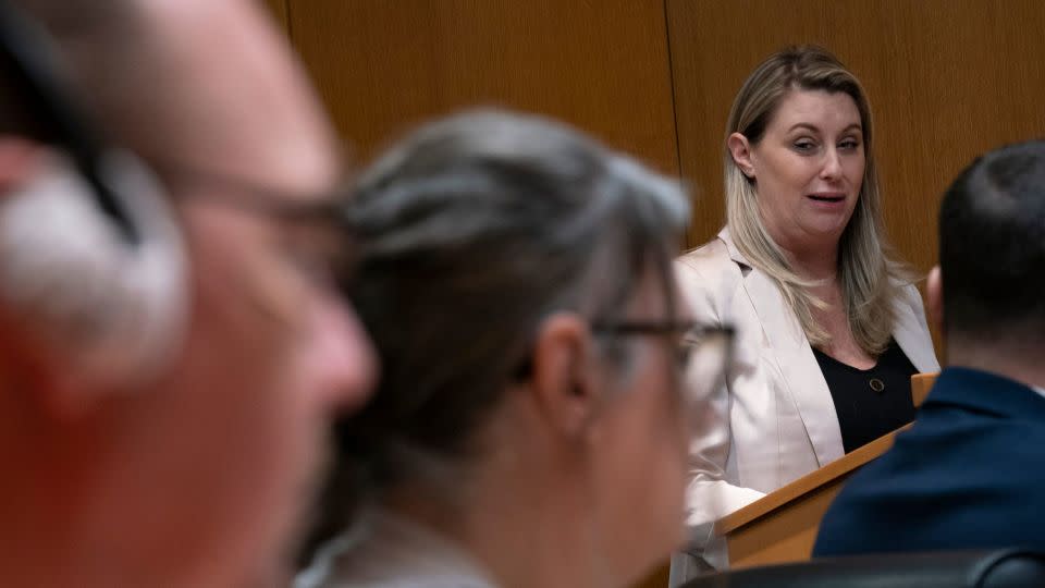 Nicole Beausoleil, the mother of Madisyn Baldwin, addresses the court before the Crumbleys were sentenced. - Mandi Wright/USA Today Network