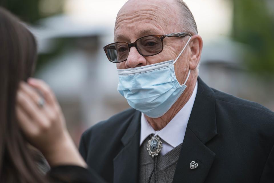 Joe Bullock, author and co-producer of "Walking With Herb," walks down the red carpet at the "Walking With Herb" world premiere at Amador Live in Las Cruces on Thursday, April 29, 2021.