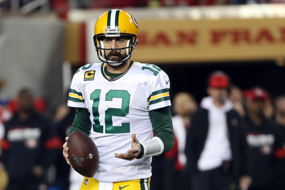 Green Bay Packers Quarterback Aaron Rodgers (12) 