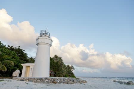 A lighthouse is seen in Itu Aba, which the Taiwanese call Taiping, at the South China Sea, March 23, 2016. REUTERS/Ministry of Foreign Affairs/Handout via Reuters