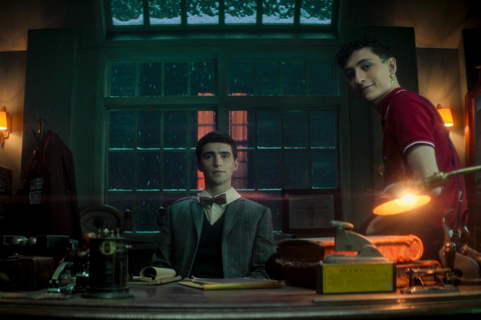 (L to R) George Rexstrew as Edwin Payne and Jayden Revri as Charles Rowland in episode one of *Dead Boy Detectives*.