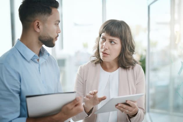 Bosses and staff can't agree on the return to office. (Photo: Jay Yuno via Getty Images)