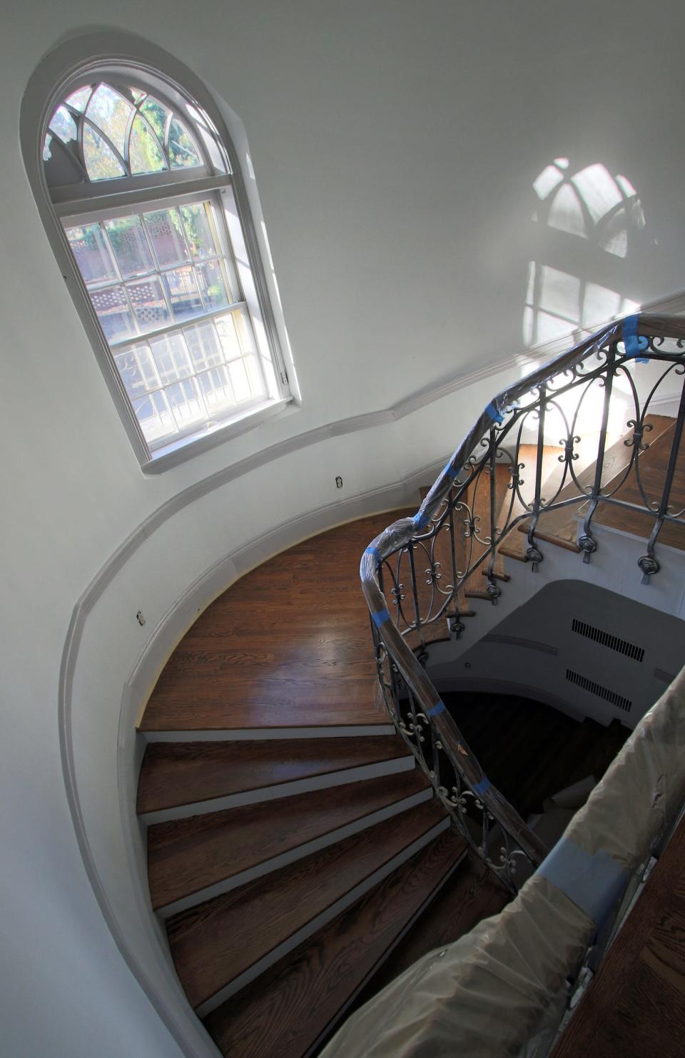 Main staircase inside the Historic Seven Gables house on East Marion Street which is being restored by Shelby couple Elizabeth and Jeremy Champion.