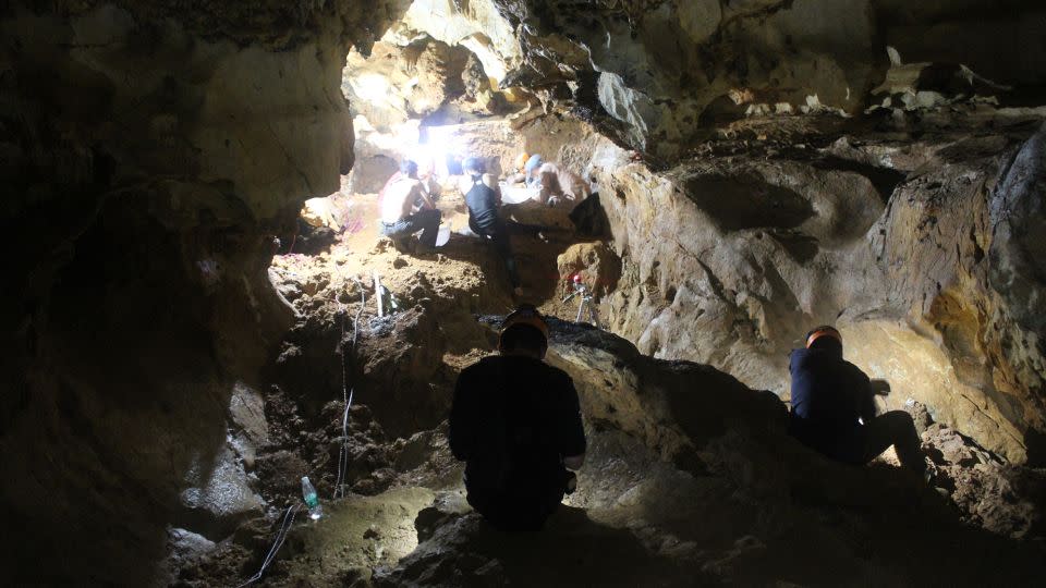 An excavation at the Ma Feng Cave in Guangxi, southern China, the region where the fossils were found.  - Kira Westaway/Macquarie University