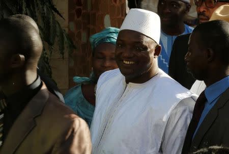 Gambia's President-elect Adama Barrow is seen after his inauguration at Gambia's embassy in Dakar, Senegal January 19, 2017. REUTERS/Thierry Gouegnon