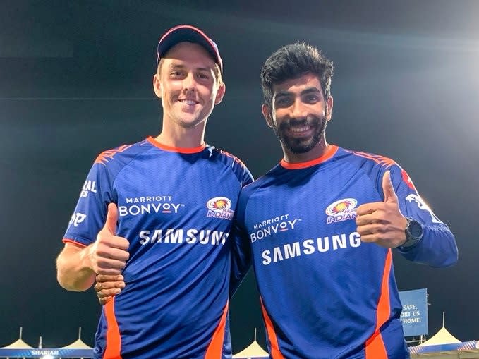 Trent Boult and Jasprit Bumrah (Photo- MI Twitter)