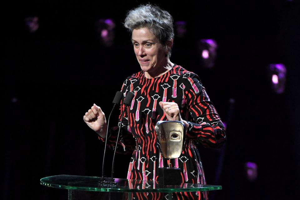 Baftas 2018: Best Actress winner Frances McDormand explains why she chose not to wear black