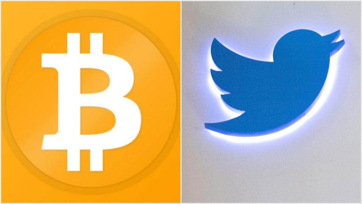 The crypto community voted overwhelmingly to suspend the @bitcoin Twitter handle. | (i) Bitcoin Logo on Twitter (ii) Josh Edelson/AFP; Edited by CCN