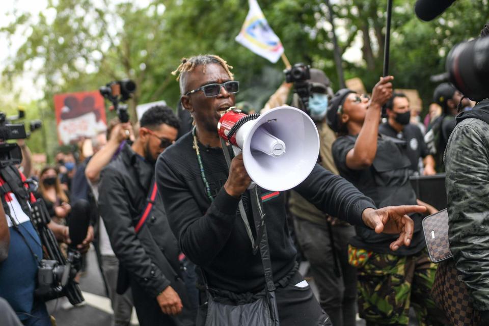 Black Lives Matter protesters are seen during the Million People March (Getty Images)