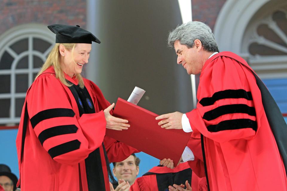 Meryl Streep receives an honorary doctorate from Harvard