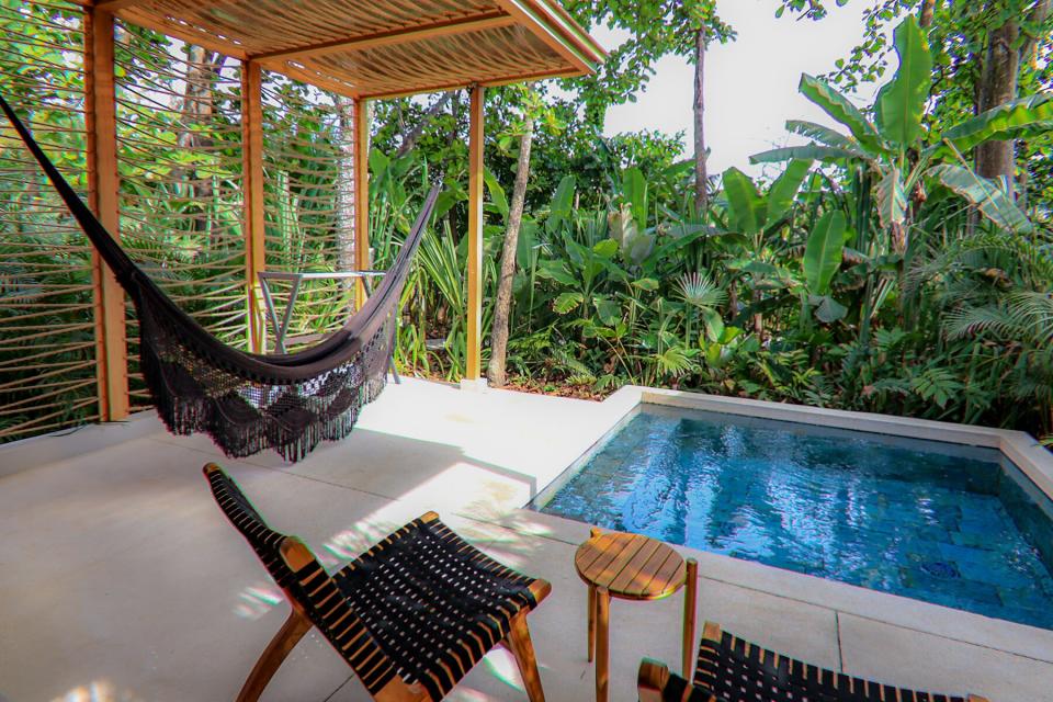 A plunge pool and hammock at Nantipa Villas