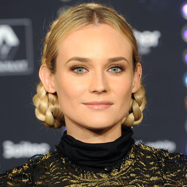 Celebrities in plaits: Diane Kruger © Rex