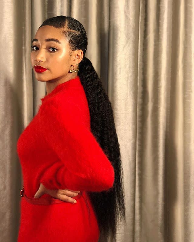 22) Amandla Stenberg's Perfectly Parted Ponytail