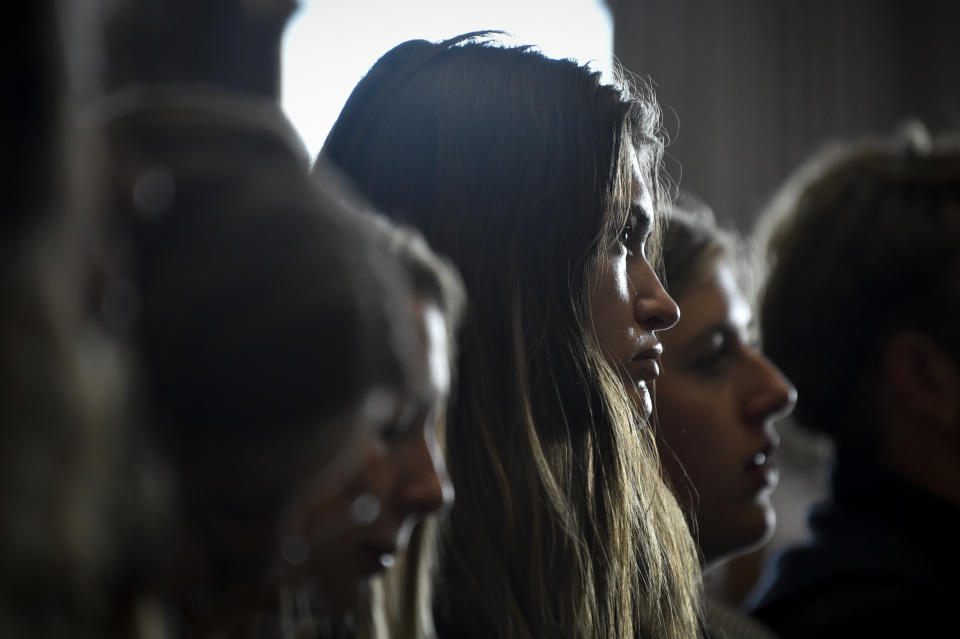 FILE - Lead plaintiff Rikki Held listens to testimony during a hearing in the climate change lawsuit, Held vs. Montana, at the Lewis and Clark County Courthouse on, June 20, 2023, in Helena, Mont. A Montana judge on Monday, Aug. 14, sided with young environmental activists who said state agencies were violating their constitutional right to a clean and healthful environment by permitting fossil fuel development without considering its effect on the climate. (Thom Bridge/Independent Record via AP, File)