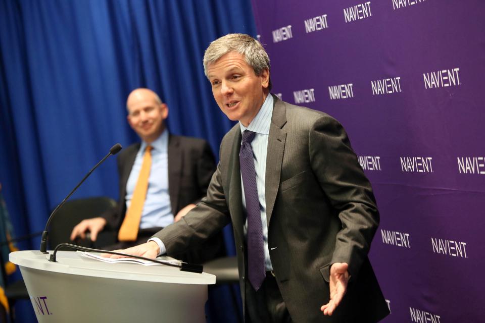 Delaware-based Navient is the nation&#39;s largest servicer of student debt. In this February photo, Navient CEO Jack Remondi speaks at a ribbon cutting for the new headquarters on Justison Street.