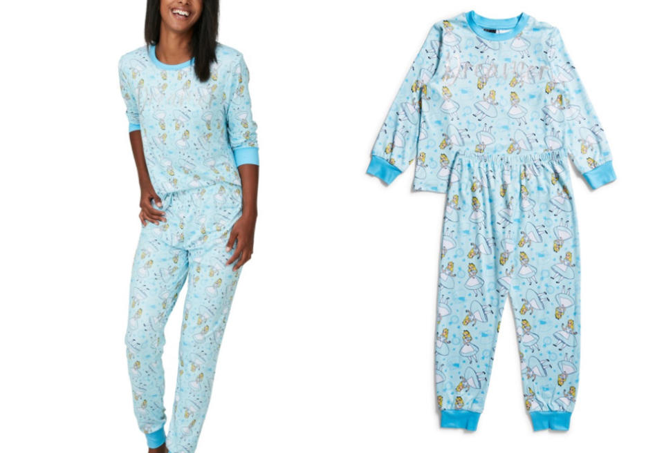 Big W's matching Alice in Wonderland pyjamas for women (left, $30) and girls (right, $18)