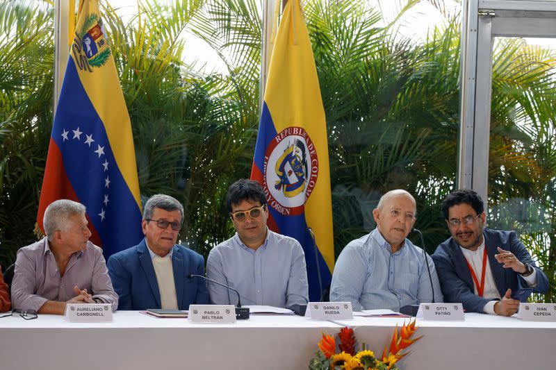 Colombia's government and a delegation for the National Liberation Army (ELN) hold talks in Caracas