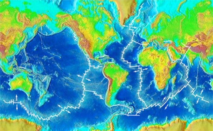 mid ocean ridge mountains global map