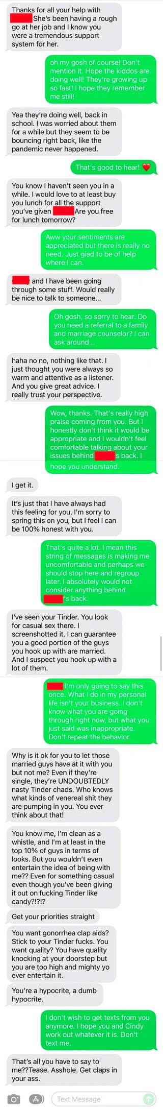 Text. exchange that ends with, "That's all you have to say to me??Tease. Asshole. Get claps in your ass."