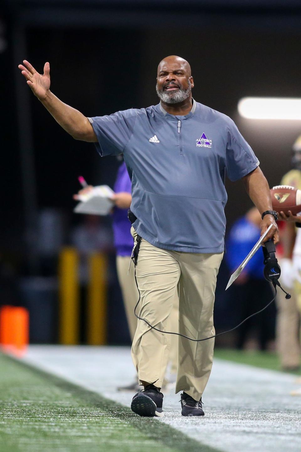 Alcorn State Braves head coach Fred McNair in 2019. Alcorn State has started its season with a 1-1 record.