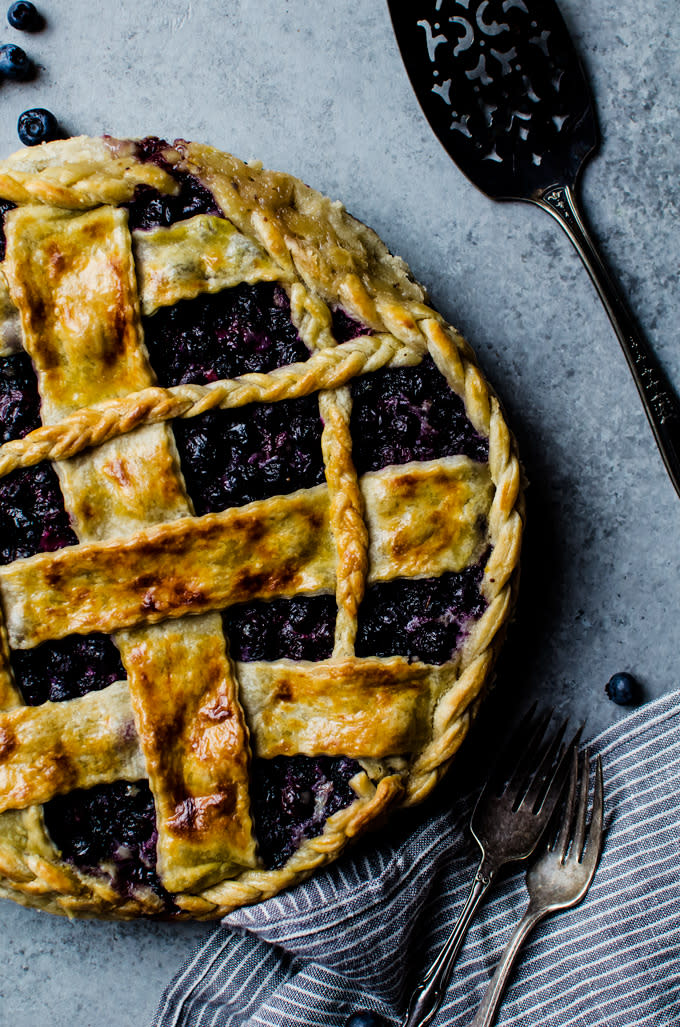 Blueberry buttermilk pie with ginger