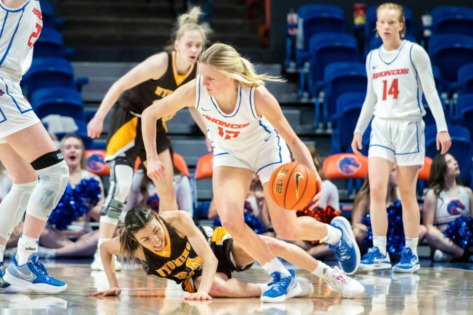 Point guard Mary Kay Naro and the Boise State women’s basketball team fell 69-62 to Wyoming on Saturday at ExtraMile Arena.
