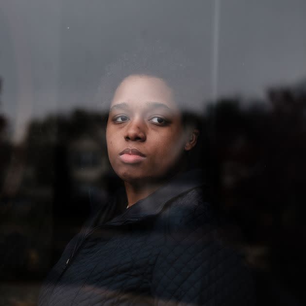 Kyndall Evans, a recent Virginia high school graduate, stands for a portrait on Nov. 21 in Woodbridge, Virginia. (Photo: Michael A. McCoy for HuffPost)