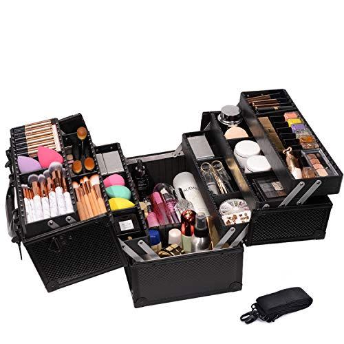 8) Makeup Train Case Professional Adjustable