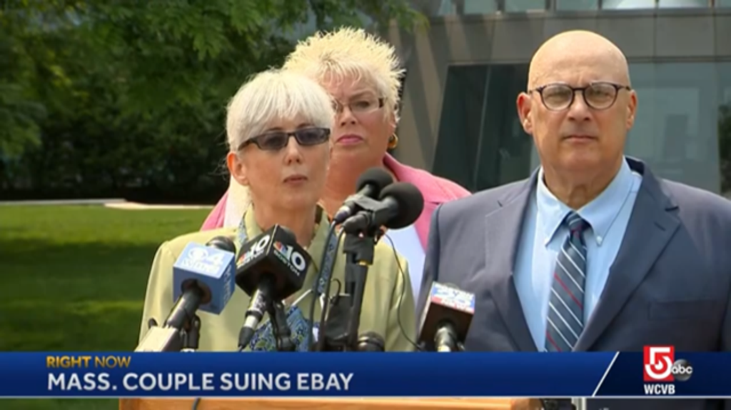 Ina and David Steiner are suing eBay after a campaign of harassment for which six former employees or contractors have pleaded guilty (YouTube/WCVB)