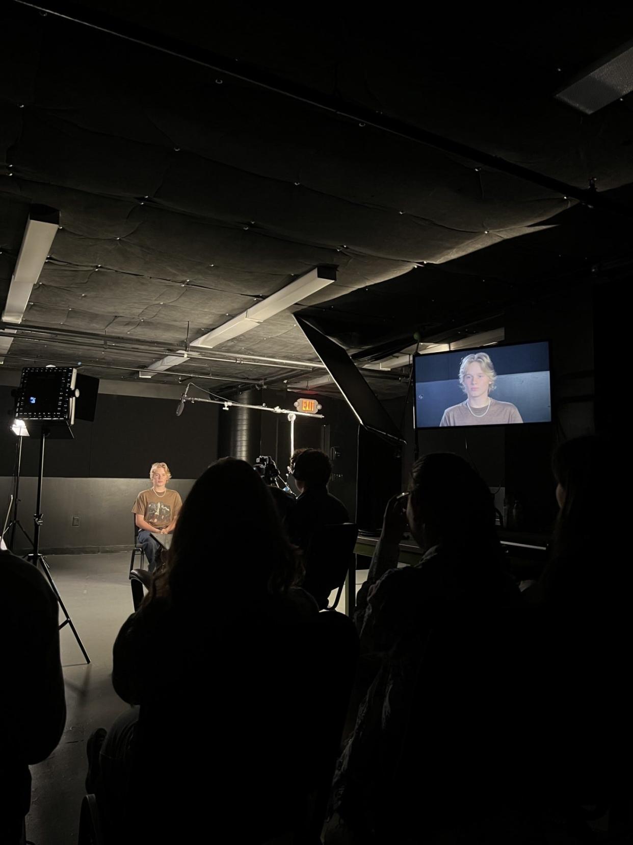 Jacob Smith was interviewed in front of a camera during the Summer Intensive Program offered by the American Academy of Dramatic Arts in Los Angeles.