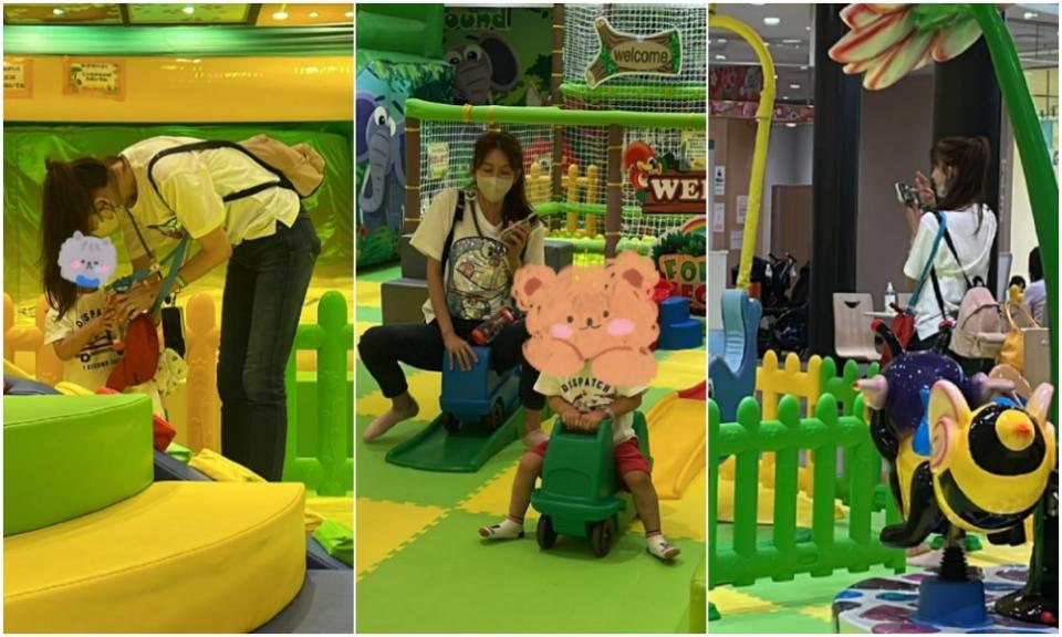 林志玲被網友目擊帶兒子去遊樂場玩。翻攝自小紅書