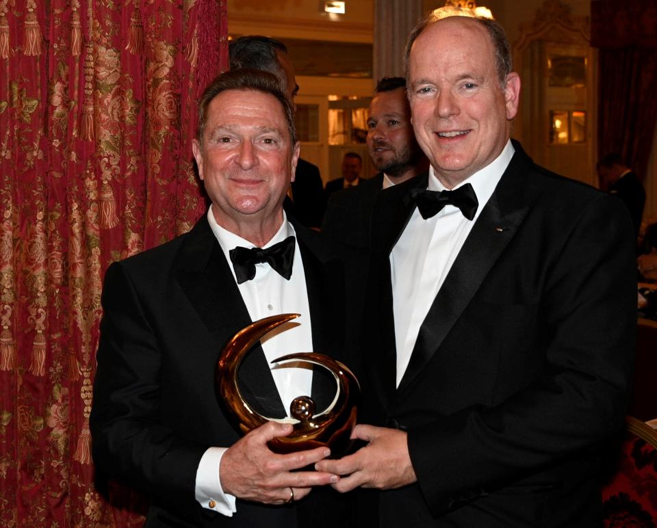 Former Winged Foot general manager Colin Burns was presented a lifetime achievement award by Prince Albert II of Monaco.