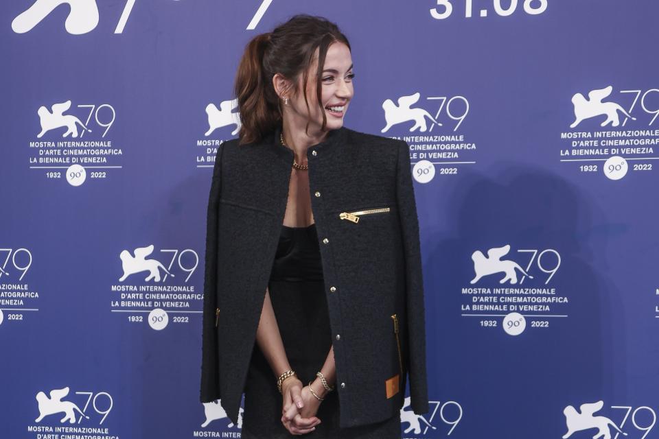 Ana de Armas poses for photographers at the photo call for the film 'Blonde' during the 79th edition of the Venice Film Festival in Venice, Italy, Thursday, Sept. 8, 2022. (Photo by Joel C Ryan/Invision/AP)